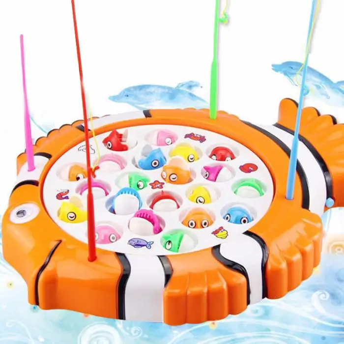 Детские развивающие игрушки, музыкальные вращающиеся рыбки, набор игрушек для рыбалки, обучающая игрушка для рыбалки, подарок на день рождения, Рождество