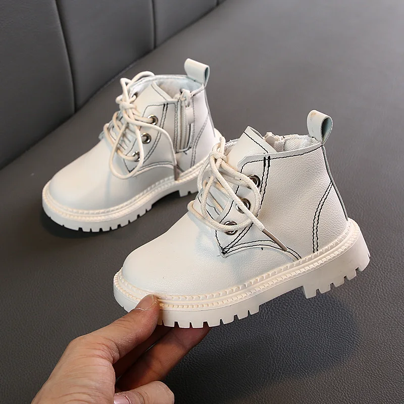 

Fashion PU Leather Boot new winter children's shoes princess girls anti slip foot warmer Fashion Snow Martin boots 1-3 years old