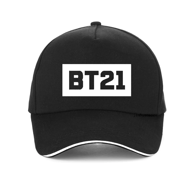 BT21 папа печати письмо шляпа хлопок Бейсболка bt21 для мужчин и женщин летний козырек унисекс регулируемые snapback шапки bone gorras