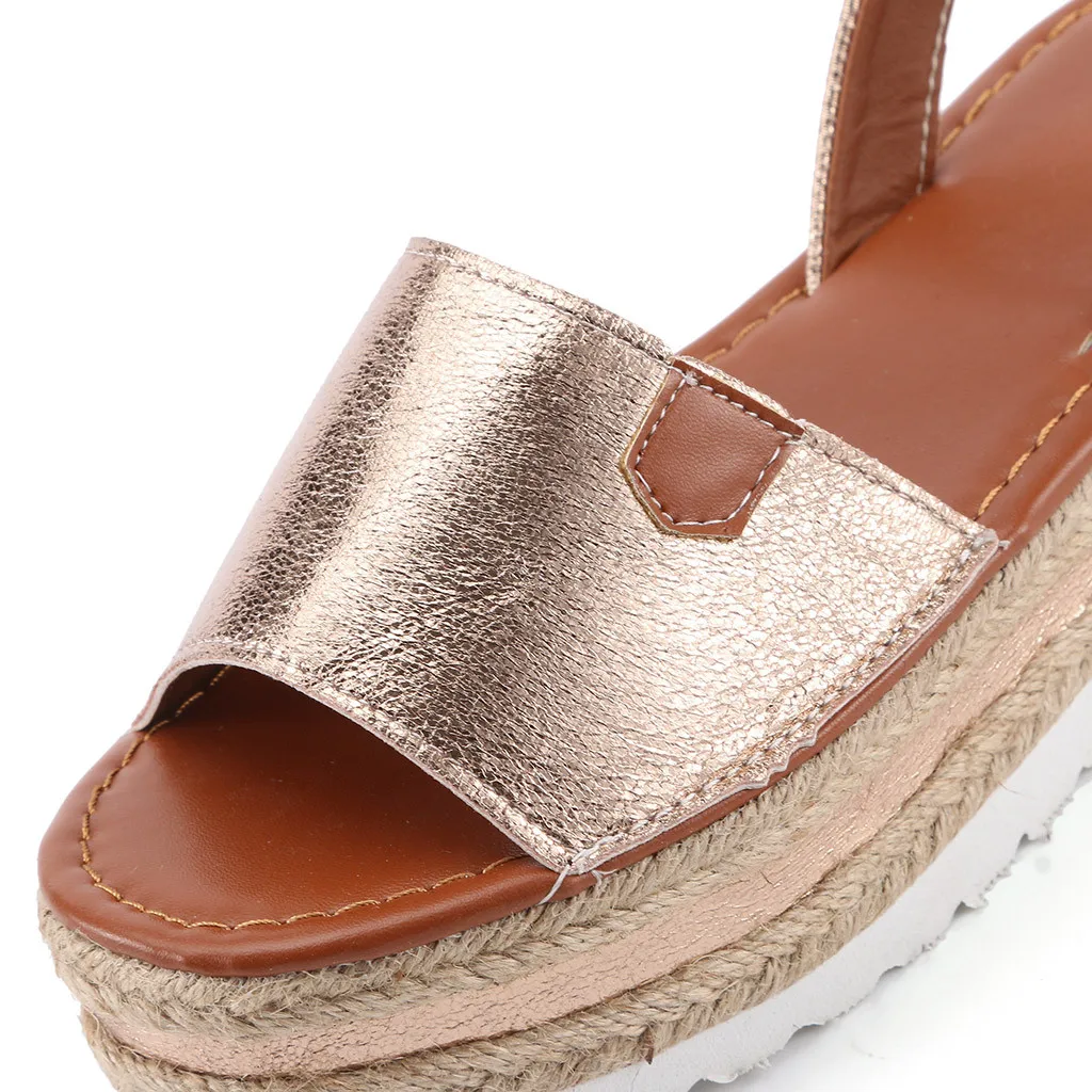 SAGACE Women Sexy Sandals 2020 Hot Summer Straw Platform Shoes Casual Woman Roman Sandal Solid Color Female Fashion Footwear|Пляжные и