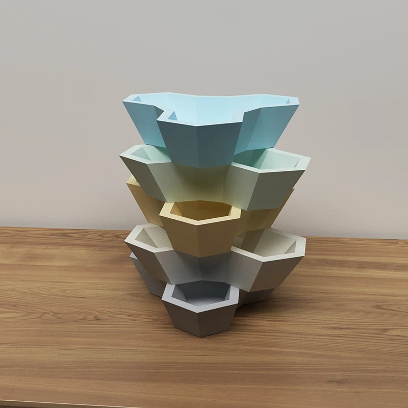 Cement vegetable plant pot silicone mold succulent plant flowerpot