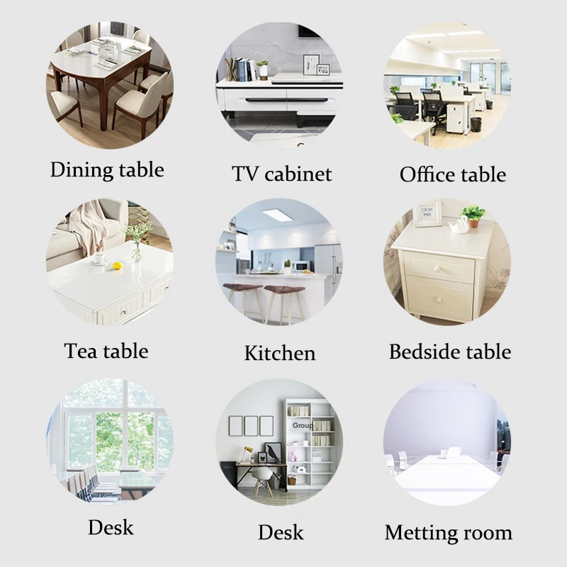 New Arrival PVC Tablecloth Transparent Soft Glass Table Cover Kitchen Waterproof Oil-proof Dining Coffee Protective Table Cloth
