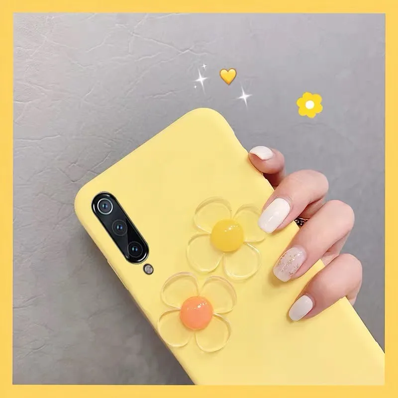 3D простой в форме цветка Маргаритка силиконовый мягкий чехол для телефона Vivo Y17 Y3