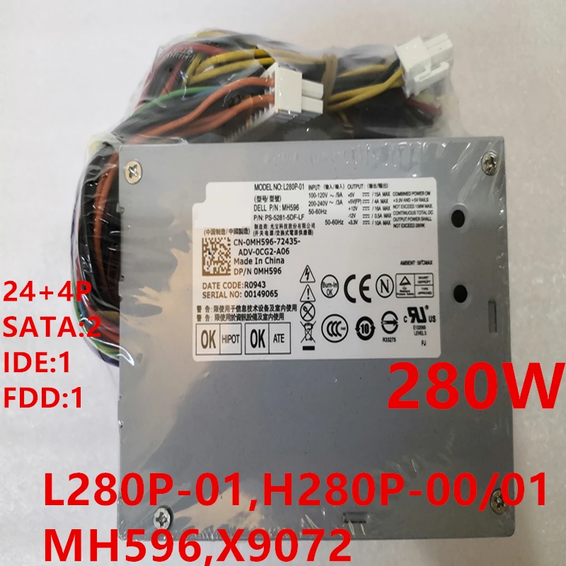 

New Original PSU For Dell 320 360 620 210 740 745 755 3100 280W Power Supply L280P-01 H280P-00 H280P-01 PS-5221-2DF-LF L220P-01