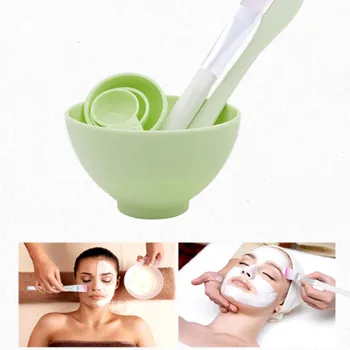 

New 4 in 1 DIY Facial Mask Mixing Bowl Facial Beauty Reusable Cosmetic Tools Silicone Brush Facial Clean Tool