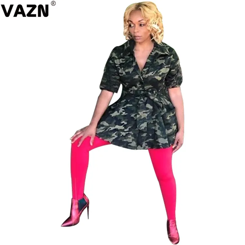 VAZN WNY8860, осенняя, размера плюс, на шнуровке, офисная, милая, сексуальная, модная, популярная, Camel, длинный рукав, для женщин, высокая талия, тонкая, длинная верхняя одежда
