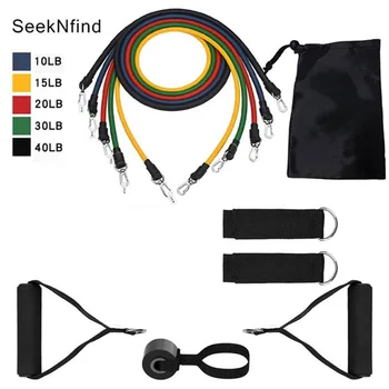 

Hot 11Pcs/Set Resistance rope Fitness Pull Rope Rubber Rally rope belt Sports Full body training rope Elastice Home Workout Band