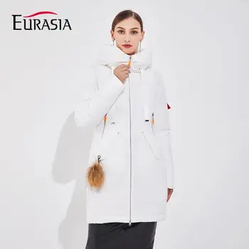 

EURASIA 2019 New Brand Design Keep Warm Clothes Women Winter Coat Outerwear Fashion Casual White Jacket Oversize Parkas Y19577