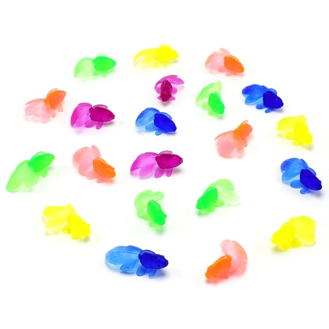 10 Pcs/Lot Small Plastic Simulation Small Goldfish Water Toy Soft Rubber Gold Fish Baby Bath Toys Fun Kids Swimming Beach Toys 1