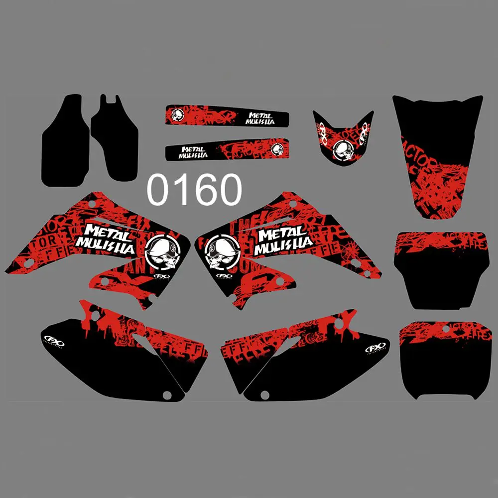 

FOR HONDA CR125 CR250 2002-2012 Full Graphics Decals Stickers Kit Custom Number Name Glossy Stickers Waterproof
