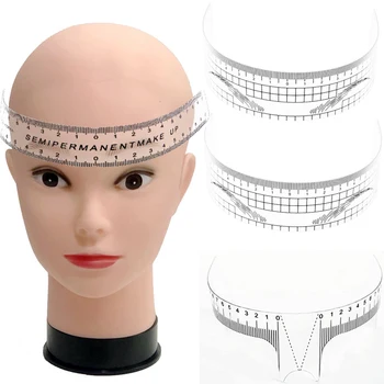 1PC Reusable Semi Permanent Eyebrow Ruler Eye Brow Measure Tool Eyebrow Guide Ruler Microblading Calliper Stencil Makeup Tools best deal new women magnetic microblading makeup brow measure eyebrow guide ruler permanent tools positioning ruler 1 set