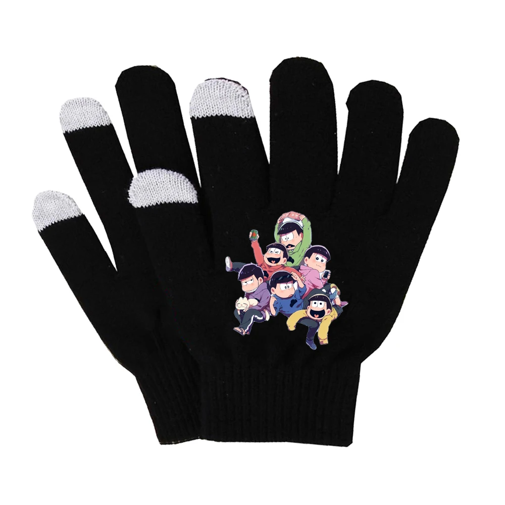 Аниме Osomatsu-san перчатки унисекс Finger хлопковые теплые перчатки коврик для мобильного телефона перчатки для сенсорного экрана перчатки для пальцев