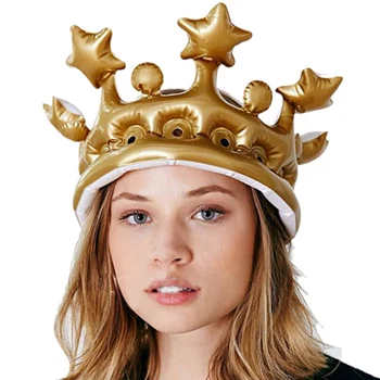 

Novelty Toy Inflatable Children's Crown Cap Tiara Dress Up Toy Birthday Hat Dance Party Toys