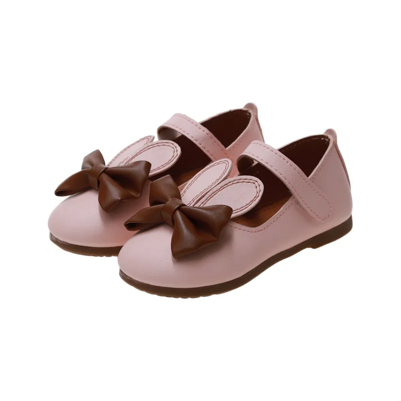

2019 Princess Bow Kids Leather Shoes For Little Girls Dress Wedding Dancing Shose Children Flat Shoes Baby 1 2 3 4 5 6 Year Old