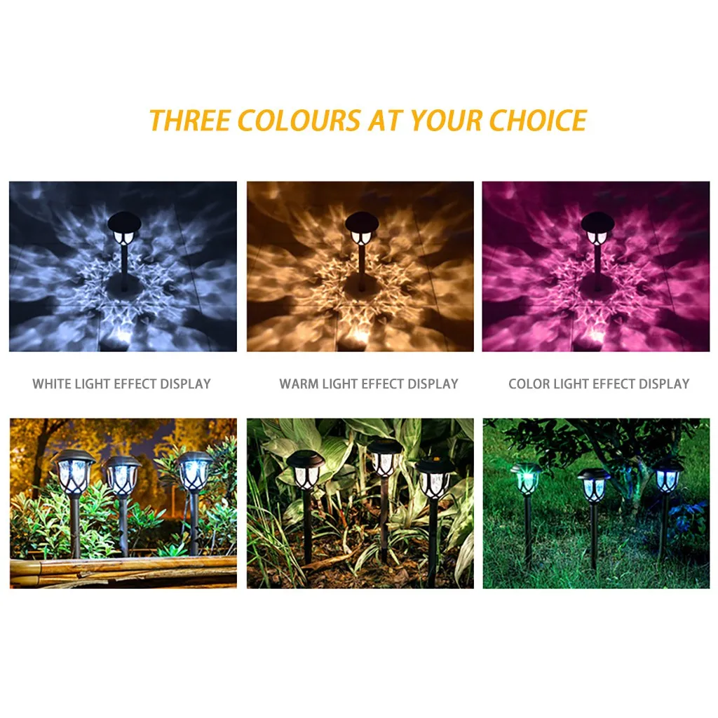 Светодиодный светильник на солнечной батарее, ландшафтные огни, садовый декоративный фонарь, 4 шт., полый Солнечный газон, освещение для дома
