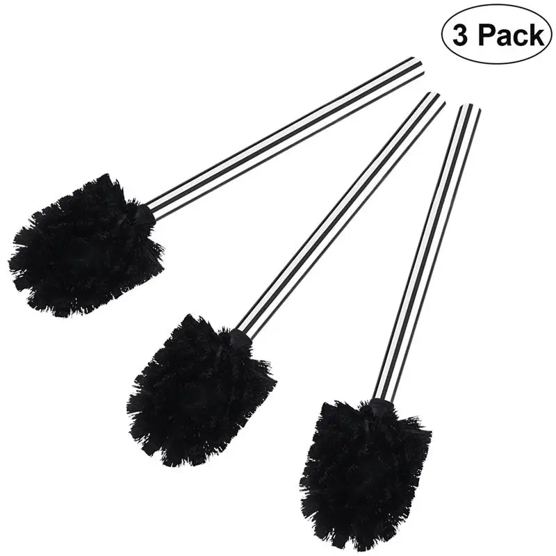 

3pcs Plastic Toilet Brushes with Stainless Steel Handle