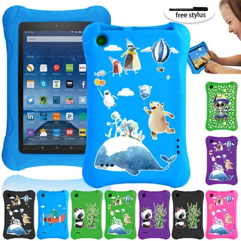 

Kids Tablet Case for Amazon Fire 7(5th/7th/9th Gen)7 Inch Shock Proof EVA Soft Shell Full Body Cover with Cartoon Pattern Series