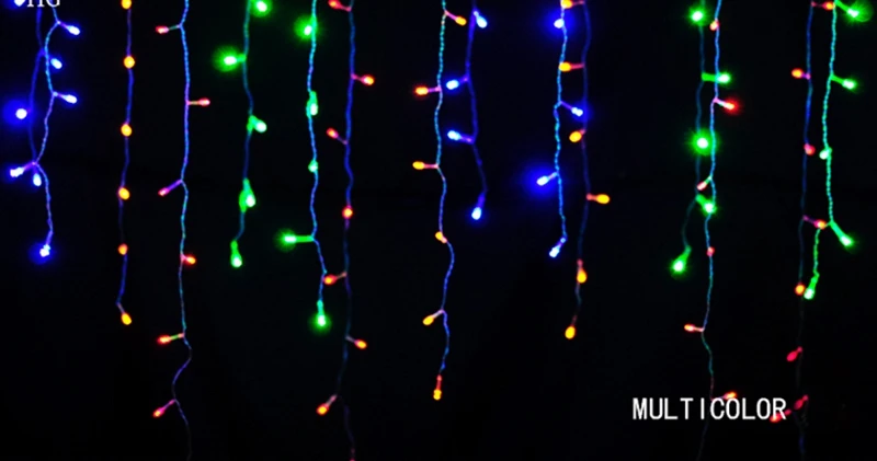 3,5 M droop 0,4-0,6 m светодиодный Рождественский занавес сосулька гирлянды праздничные вечерние садовые сцены Открытый водонепроницаемый Декор сказочные огни - Испускаемый цвет: Multicolor