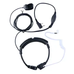 Micrófono de garganta cubierto de tubo acústico, reducción de ruido, auriculares con PTT de dedo reforzados, Compatible con Baofeng BF F8HP BF F9