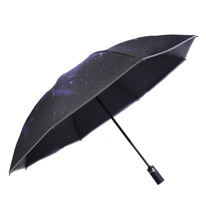 Folding Automatic Reverse Umbrella Rain Women Ladies Auto Big Windproof Inverted Umbrellas Men Night Reflective Strip Parasol 8K