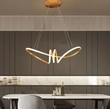 

Chrome Finished Minimalism DIY Hanging Modern Led Pendant Lights For Dining Room Bar suspension luminaire suspendu Pendant Lamp