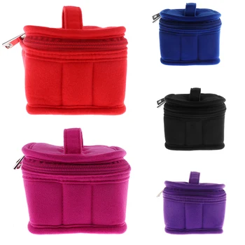 

5 Colors 9 Slots Soft Portable Velvet Essential Oil Bottle Carrying Case Organizer Bag 5-30ml