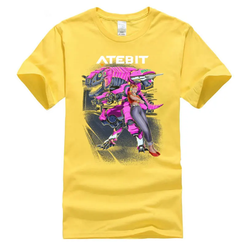DvATEBIT_1198 Tops Tees New Arrival Crewneck Casual Short Sleeve Cotton Men T-Shirt Europe Tee-Shirts Free Shipping DvATEBIT_1198 yellow