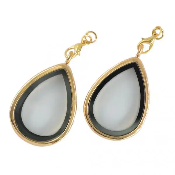 2 pcs Water Drop Glass Locket Pendant Fit Floating Charms Jewelry DIY DIY to necklace key chain