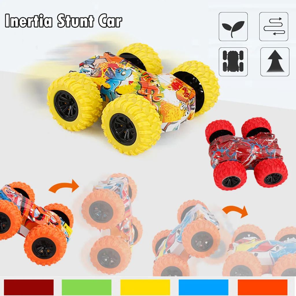 Inertia-Double Side Stunt Graffiti Car Off Road Model Car Vehicle Kids Toy Gift 2021 New Model of children's Gift Toy Car