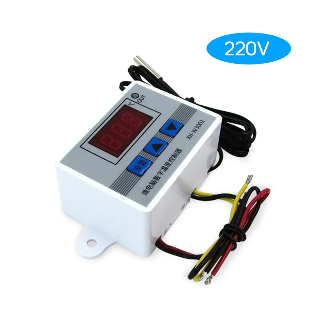 XH-W3002 интеллектуальный светодиодный цифровой Микрокомпьютер регулятор температуры мини-термостат с водостойким датчиком