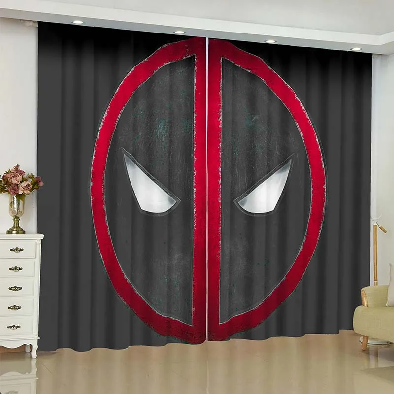 Style 2 Marvel Deadpool, 2 панели/комплект, занавеска для окна, занавеска из ткани, затемняющие, термоизолированные, Мультяшные, для детской гостиной, спальни - Цвет: Style 2