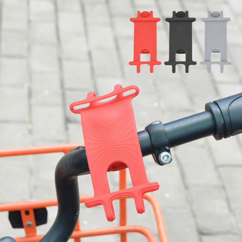 Universal Silicone Bike Phone Holder Bicycle Handlebar Stroller Scooter Cell Phone Mount Bracket for iPhone Samsung Galaxy Huawe