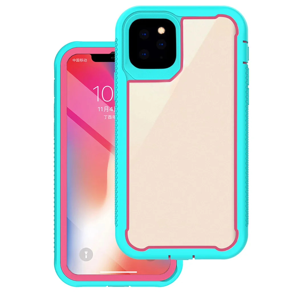 Для iPhone 11 Pro Max чехол Гибридный сверхпрочный ударопрочный Прозрачный задний Чехол чехол для телефона защитный чехол посылка включает в себя# E25