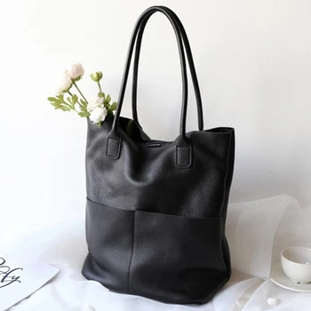 

Leather bag women 2020 new hand bill of lading shoulder bag large bag top layer cow leather large capacity soft leather