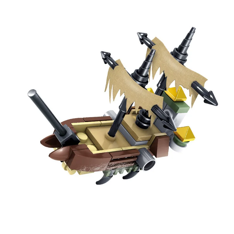 

KAZI 87024 Mini Pirate Ship Military Assembled Warships Building Blocks Were Children'S Educational Assembly Toy Boy