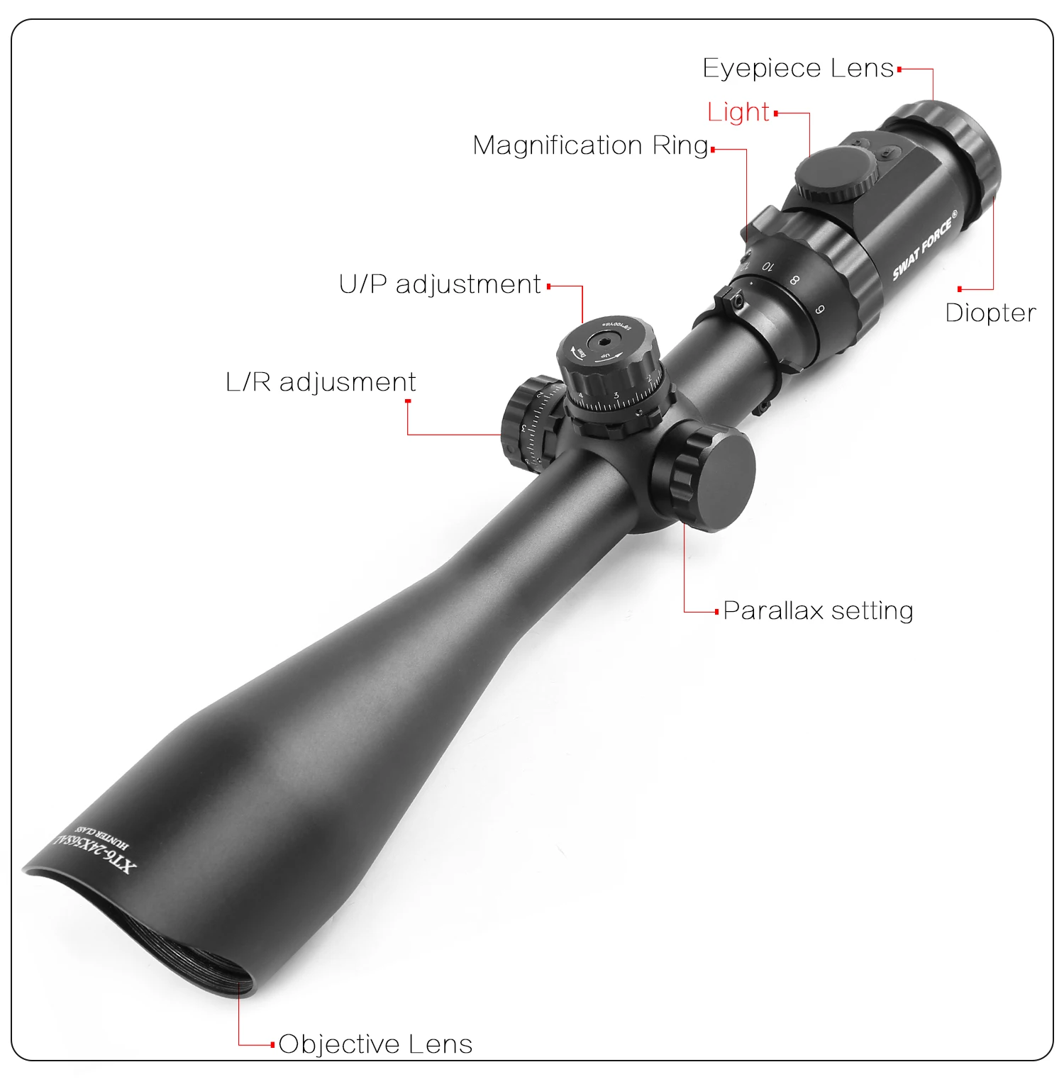 SWAT FORCE 6-24x56 тактический прицел AirRifle sniper охотничья Оптика прицел стрельба ружье прицелы охотничий Пистолет Аксессуары