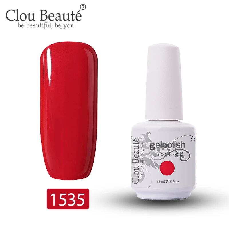 Clou Beaute красная серия УФ светодиодный Гель-лак для ногтей Полупостоянный УФ-лак Гель-лак украшения ногтей маникюр праймер - Цвет: 1535