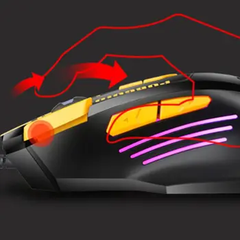 

Wired Programmable Gaming Mouse RGB LED 6 Gear DPI Adjustable Optical Mouse K1AB