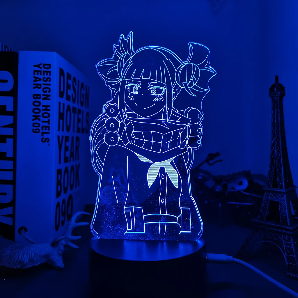 My Hero Academia Himiko Toga Led Night Light for Bedroom Decor Gift Nightlight Anime 3d Lamp Himiko Toga My Hero Academia night lamp for bedroom wall