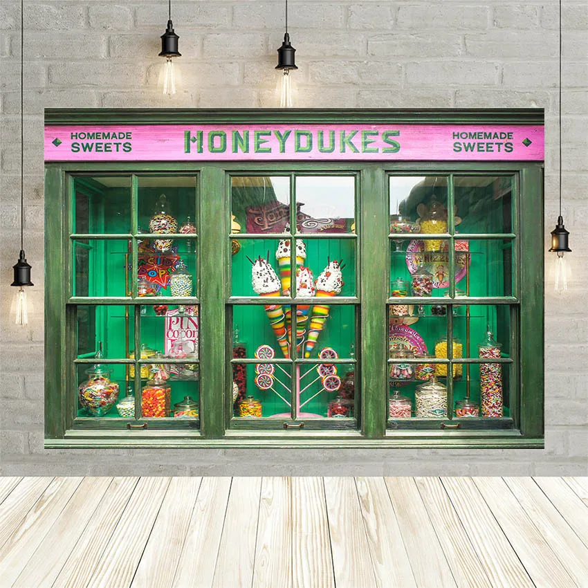 

Avezano фоны для фотосъемки зеленые деревянные окна сладкий магазин Honeydukes вечеринка в честь рождения ребенка Портрет фон фотостудия Фотофон