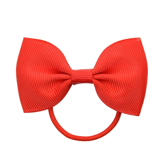 1Pcs Novelty Small Mini Solid Baby Elastic Rubber band Head rope Ribbow Bow Tie For Girls Headwear Hair Accessories 12