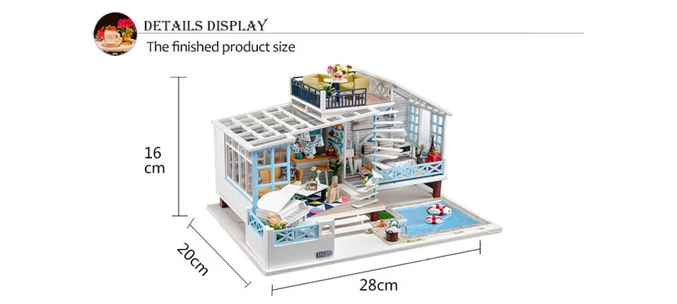 Праздничная тема Кукольный дом плавательный бассейн деревянные кукольные домики миниатюрный diy кукольный домик Каст набор мебели Каса giocattolo