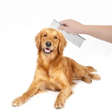 Расческа для ухода ха шерстью животных из нержавеющей стали редкая-плотно симметрично распределенная щетка обрезная щетка для чистки шерсти кошек и собак