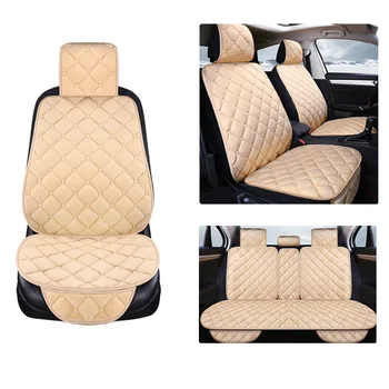 

Warm Plush Car Seat Cover Winter Faux Fur Auto Front Back Rear With Backrest Seat Cushion Protector Pad Interior Accessories