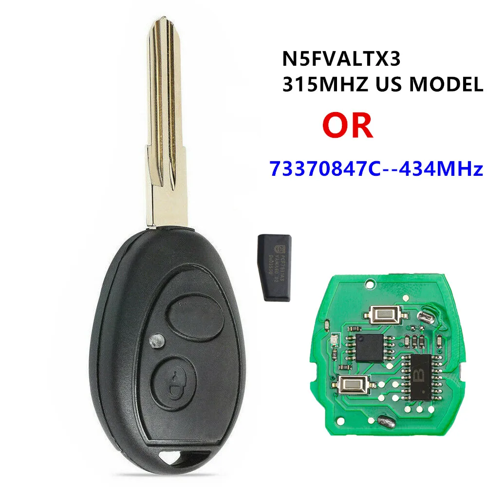 KEYECU Aftermarket дистанционный брелок 2 кнопки 315/433 МГц N5FVALTX3 PCF7931 чип для Land Rover Discovery 1999-2004
