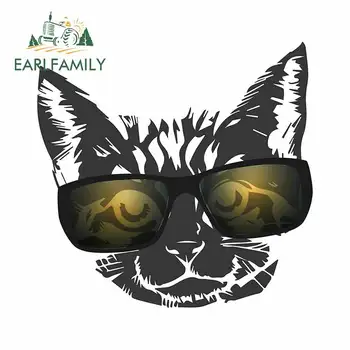 

EARLFAMILY 13cm x 12.9cm for .Sunglasses Cat Mole Anime Car Sticker Waterproof Trunk Decal Refrigerator Windshield Decoration