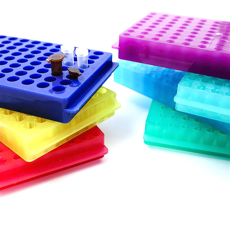 PCR Tube Holder For 0.5ml / 1.5ml / 2ml Laboratory Centrifuge Tube Rack Plastic EP Stand 96 Well Double-sides Use 1 PK