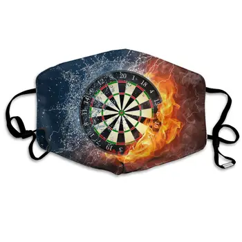 

Dart Board Target Ice Fire Washable Reusable Mask, Cotton Anti Dust Half Face Mouth Mask For Kids Teens Men Women With