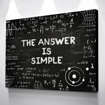 

Picture Home Decor The Answer Is Simple Modular Canvas Black and White Painting Modern Print Nordic Poster Wall Art Living Room