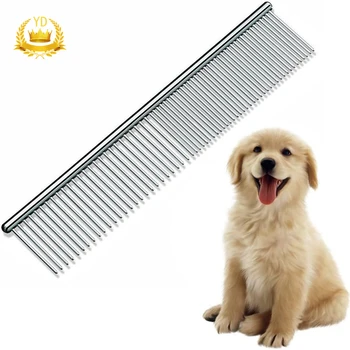 

Stainless Steel Comb Pet Grooming Comb Shedding Comb Tool Poodle Finishing Butter Comb Professional Cat Dog Care YDHS